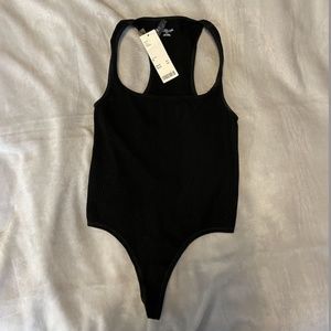 NWT Urban Outfitters Out from Under Black Ribbed Bodysuit, square neck